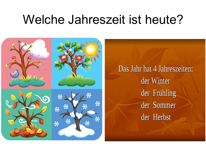 Welche Jahreszeit ist heute?